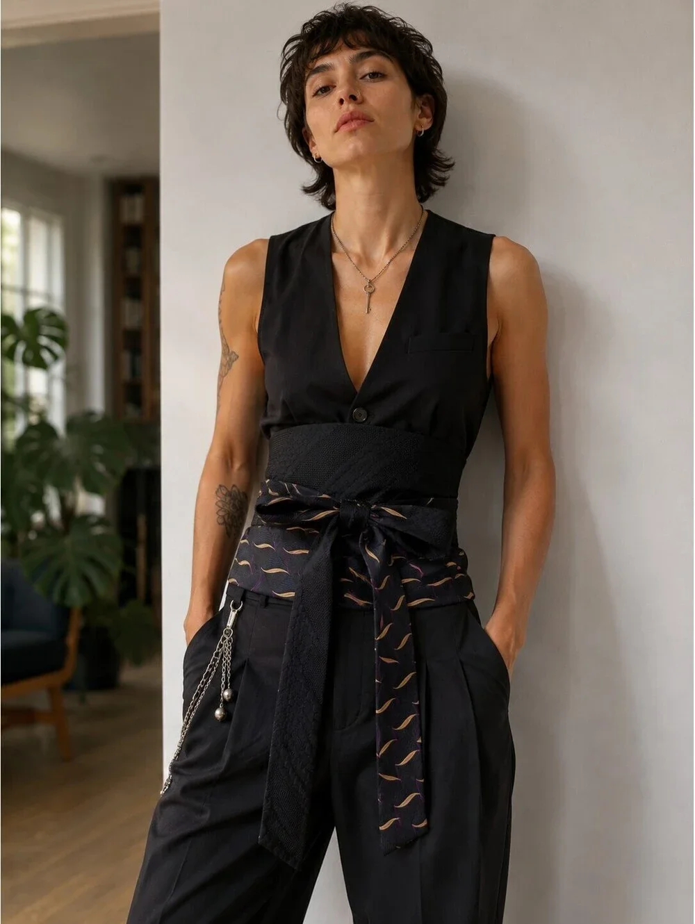 Upcycled Silk Necktie Obi Belt | Handmade Corset Style Belt | One-of-a-Kind | OS